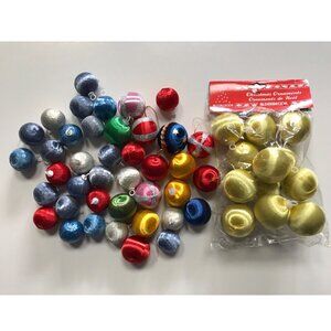 Small Satin Christmas Tree Balls Baubles Ornaments Holiday Decor